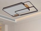 LED design mennyezeti lámpa 280W, 12000 lm, 1000x720x60 mm, 3000K-6500K, IP20, barna-fa-J1342/BRW