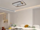 LED design mennyezeti lámpa 280W, 12000 lm, 1000x720x60 mm, 3000K-6500K, IP20, barna-fa-J1342/BRW