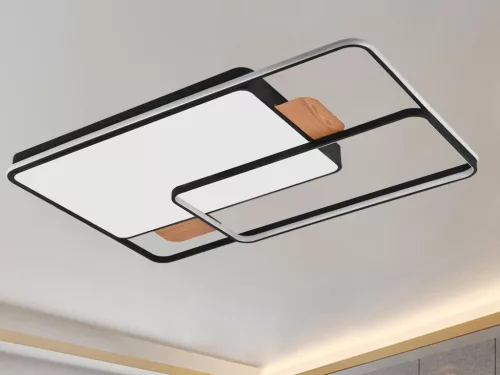 LED design mennyezeti lámpa 280W, 12000 lm, 1000x720x60 mm, 3000K-6500K, IP20, fekete-fa-J1342/BW