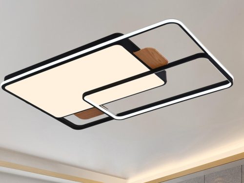 LED design mennyezeti lámpa 280W, 12000 lm, 1000x720x60 mm, 3000K-6500K, IP20, fekete-fa-J1342/BW