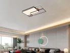 LED design mennyezeti lámpa 280W, 12000 lm, 1000x720x60 mm, 3000K-6500K, IP20, fekete-fa-J1342/BW