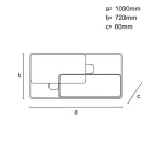 LED design mennyezeti lámpa 280W, 12000 lm, 1000x720x60 mm, 3000K-6500K, IP20, fekete-fa-J1342/BW
