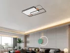 LED design mennyezeti lámpa 280W, 12000 lm, 1000x720x60 mm, 3000K-6500K, IP20, fekete-fa-J1342/BW