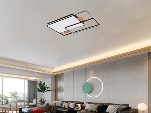 LED design mennyezeti lámpa 280W, 12000 lm, 1000x720x60 mm, 3000K-6500K, IP20, fekete-fa-J1342/BW