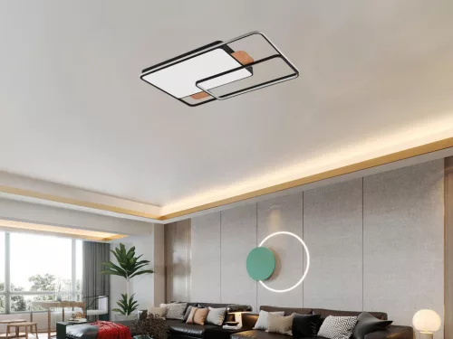 LED design mennyezeti lámpa 280W, 12000 lm, 1000x720x60 mm, 3000K-6500K, IP20, fekete-fa-J1342/BW