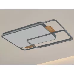   LED design mennyezeti lámpa 280W, 12000 lm, 1000x720x60 mm, 3000K-6500K, IP20, fa-szürke-J1342/SW