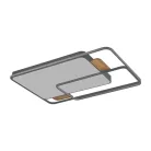 LED design mennyezeti lámpa 280W, 12000 lm, 1000x720x60 mm, 3000K-6500K, IP20, fa-szürke-J1342/SW