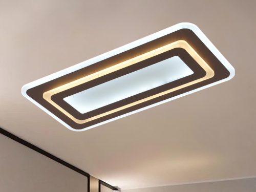 LED mennyezeti lámpa 85W, 6800lm, 3000-6500K, barna, IP20, fém-akril - J1345/BR