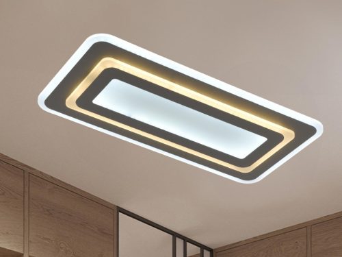 LED mennyezeti lámpa 85W, 6800lm, 3000-6500K, szürke, IP20, fém-akril - J1345/S
