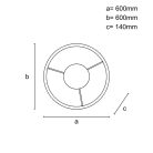 LED design mennyezeti lámpa 55W, 3800 lm, 3000K-6500K, IP20, fém-akril - J1347/B