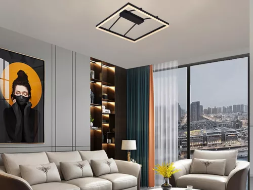 LED design mennyezeti lámpa 55W, 3900 lm, 3000K-6500K, IP20, fém-akril - J1348/B