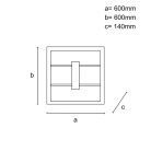 LED design mennyezeti lámpa 55W, 3900 lm, 3000K-6500K, IP20, fém-akril - J1348/B