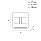 LED design mennyezeti lámpa 55W, 3900 lm, 3000K-6500K, IP20, fém-akril - J1348/B