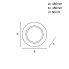 LED design mennyezeti lámpa 25W, 1900lm, 3000K-6500K, RF 2,4GHz vezérlés, IP20, Ø480x60mm - J1352/BW