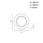 LED design mennyezeti lámpa 25W, 1900lm, 3000K-6500K, RF 2,4GHz vezérlés, IP20, Ø480x60mm - J1352/BW