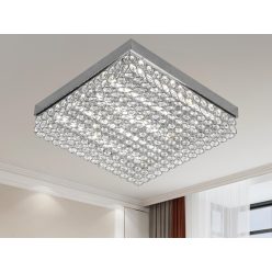   LED mennyezeti lámpa, 55W, 2800 lm, 3000K–6500K állítható, IP20, fém/akril 400x400x60 mm - J2305/CH