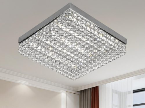 LED mennyezeti lámpa, 55W, 2800 lm, 3000K–6500K állítható, IP20, fém/akril 400x400x60 mm - J2305/CH
