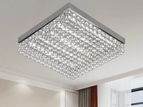 LED mennyezeti lámpa, 55W, 2800 lm, 3000K–6500K állítható, IP20, fém/akril 400x400x60 mm - J2305/CH