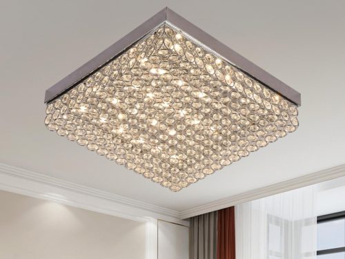 LED mennyezeti lámpa, 55W, 2800 lm, 3000K–6500K állítható, IP20, fém/akril 400x400x60 mm - J2305/CH