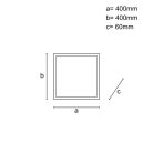 LED mennyezeti lámpa, 55W, 2800 lm, 3000K–6500K állítható, IP20, fém/akril 400x400x60 mm - J2305/CH