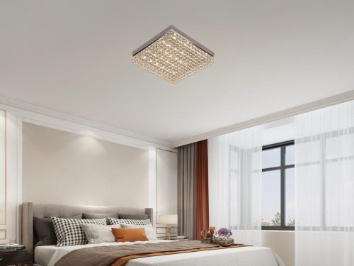 LED mennyezeti lámpa, 55W, 2800 lm, 3000K–6500K állítható, IP20, fém/akril 400x400x60 mm - J2305/CH