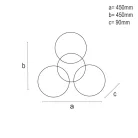 LED Design mennyezeti lámpa 60W, 5200 lm, 3000K–6500K, 450x450x90 mm - J3303/B