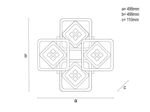 LED Design mennyezeti lámpa 130W, 11400 lm, 3000K–6500K, 499x499x110 mm - J3306/B