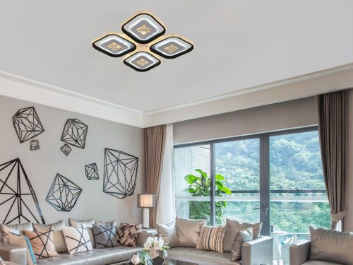 LED Design mennyezeti lámpa 130W, 11400 lm, 3000K–6500K, 499x499x80 mm - J3308/B