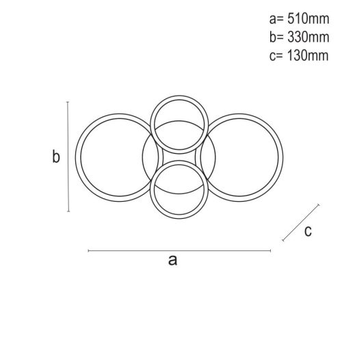LED mennyezeti lámpa 50W, 4100 lm, színes fény, IP20, fém-akril - J3322/B