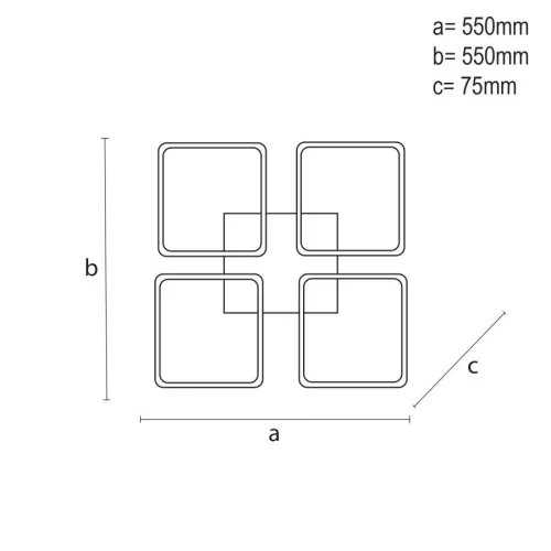 LED Design mennyezeti lámpa 70W, 5800 lm, 3000-6500K, négyzet, szürke, IP20 - J3325/S