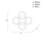 LED Design mennyezeti lámpa 55W, 4800 lm, 3000-6500K, fehér, IP20 - J3328/W