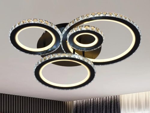 LED design mennyezeti lámpa 120W, 7600 lm, 3000K-6500K, IP20, fém-akril - J3338/B