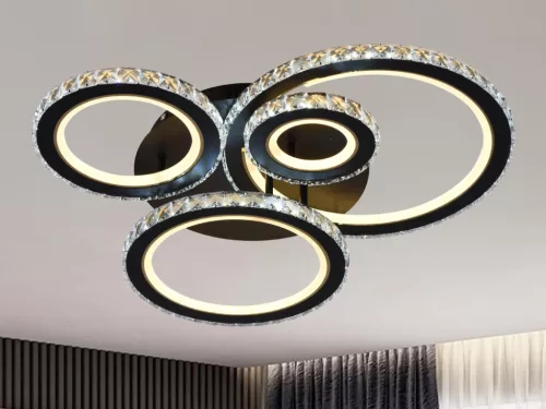 LED design mennyezeti lámpa 120W, 7600 lm, 3000K-6500K, IP20, fém-akril - J3338/B