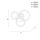 LED design mennyezeti lámpa 120W, 7600 lm, 3000K-6500K, IP20, fém-akril - J3338/B