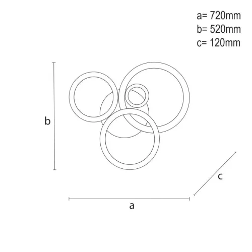 LED design mennyezeti lámpa 120W, 7600 lm, 3000K-6500K, IP20, fém-akril - J3338/B