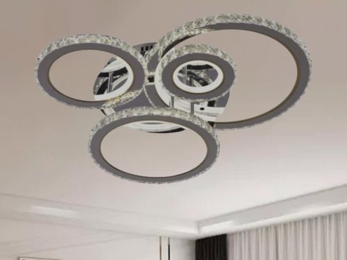 LED design mennyezeti lámpa 120W, 7600 lm, 3000K-6500K, IP20, fém-akril - J3338/CH