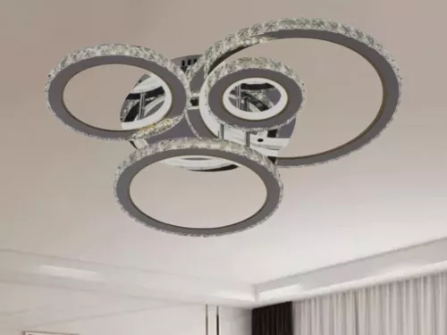 LED design mennyezeti lámpa 120W, 7600 lm, 3000K-6500K, IP20, fém-akril - J3338/CH