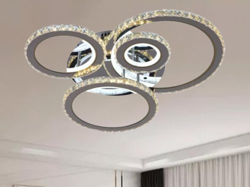 LED design mennyezeti lámpa 120W, 7600 lm, 3000K-6500K, IP20, fém-akril - J3338/CH