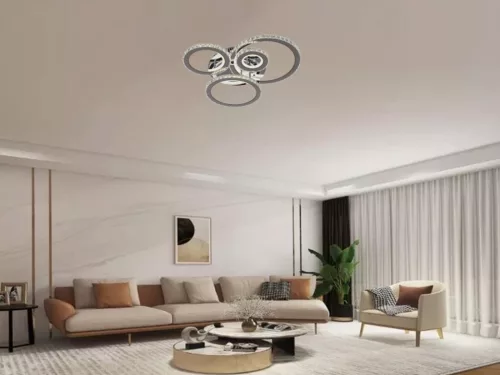 LED design mennyezeti lámpa 120W, 7600 lm, 3000K-6500K, IP20, fém-akril - J3338/CH