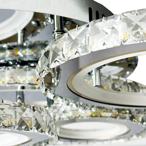 LED design mennyezeti lámpa 120W, 7600 lm, 3000K-6500K, IP20, fém-akril - J3338/CH