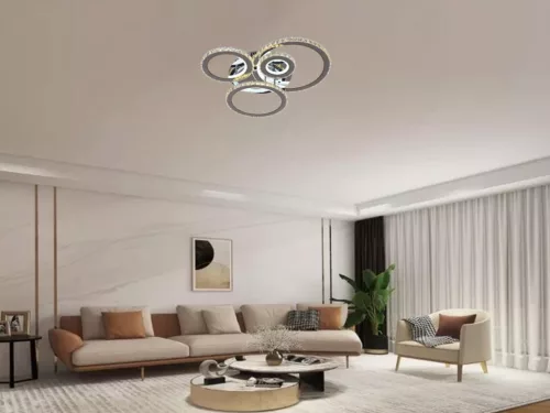 LED design mennyezeti lámpa 120W, 7600 lm, 3000K-6500K, IP20, fém-akril - J3338/CH