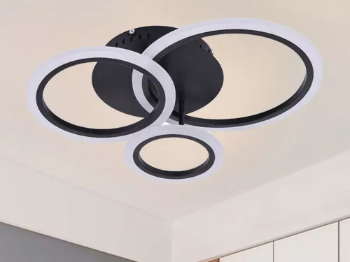 LED mennyezeti lámpa 40W 3200lm dimmelhető SMART vezérlés IP20, fekete – J3340/B