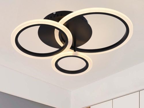 LED mennyezeti lámpa 40W 3200lm dimmelhető SMART vezérlés IP20, fekete – J3340/B