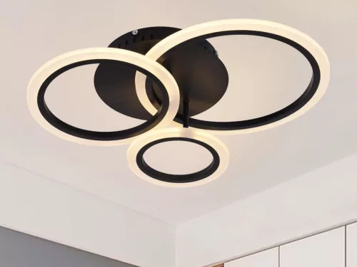 LED mennyezeti lámpa 40W 3200lm dimmelhető SMART vezérlés IP20, fekete – J3340/B