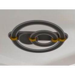   LED design mennyezeti lámpa 120W, 9700 lm, 3000K–6500K, IP20, 499x470x155 mm - J3341/B