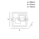 LED design mennyezeti lámpa 140W, 10100 lm, 3000K–6500K, IP20, 499x470x155 mm - J3342/S