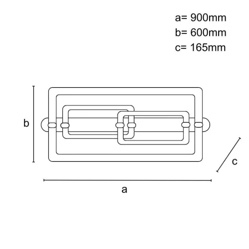 LED design mennyezeti lámpa 280W, 22000 lm, 3000K–6500K, IP20, 900x600x165 mm - J3343/S