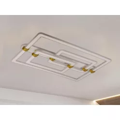   LED design mennyezeti lámpa 280W, 22000 lm, 3000K–6500K, IP20, 900x600x165 mm - J3343/W