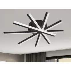   LED mennyezeti lámpa 75W, 4100lm, 3000-6500K, fekete, IP20, fém-akril - J3344/B