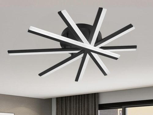 LED mennyezeti lámpa 75W, 4100lm, 3000-6500K, fekete, IP20, fém-akril - J3344/B
